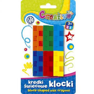 Kredki świecowe Astra Klocki, 6 kolorów